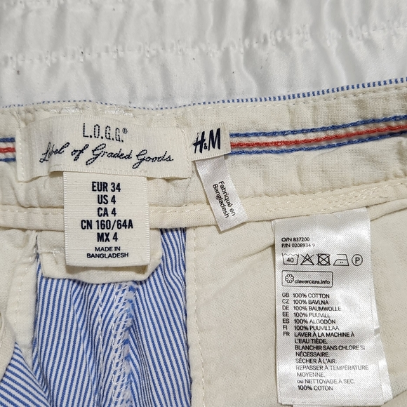 H&M BLUE STRIPE SHORTS SIZE 4 - Picture 15 of 15